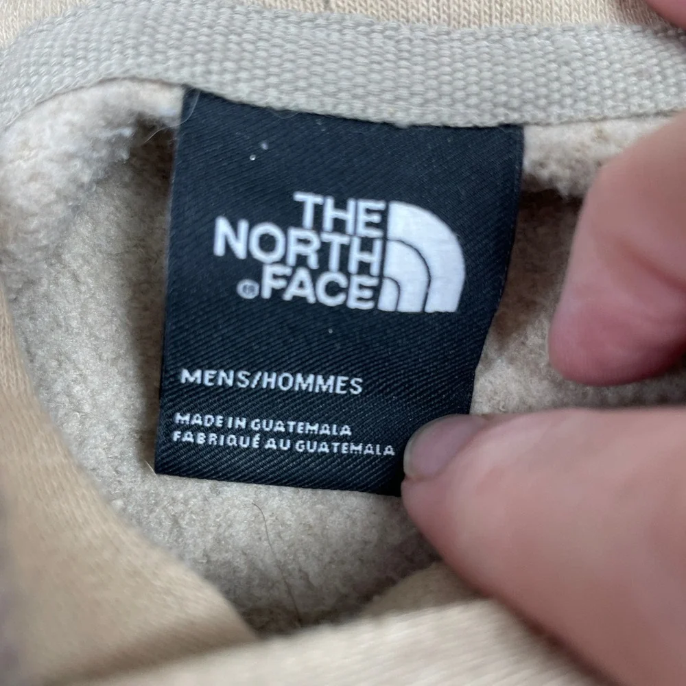 The North Face Hoodie Mens XL Tan Box Print Never Stop Exploring A4761 Pullover